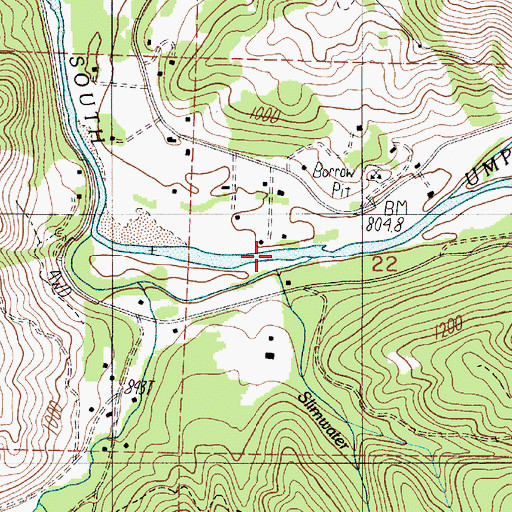 Topographic Map of Slimwater Creek, OR