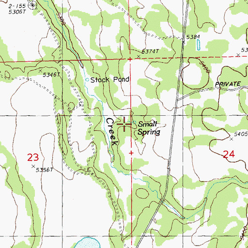 Topographic Map of Small Spring, OR