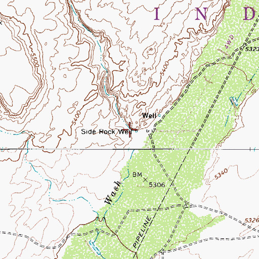 Topographic Map of Side Rock Well, AZ