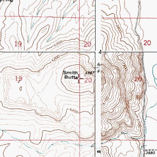Topographic Map of Smith Butte, OR