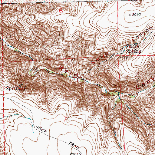 Topographic Map of Smith Canyon, OR