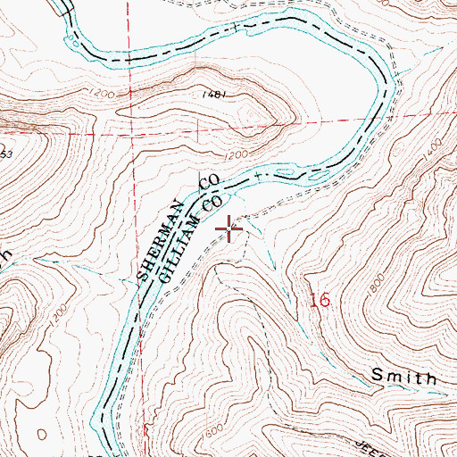 Topographic Map of Smith Canyon, OR