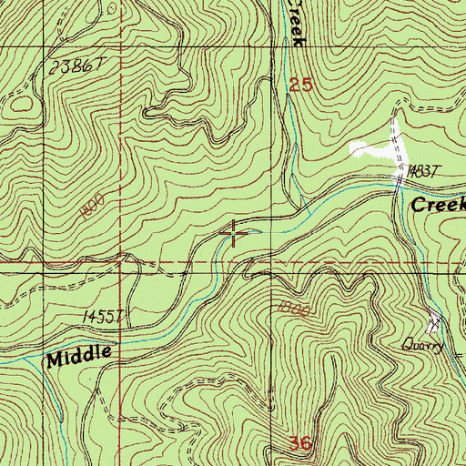 Topographic Map of Smith Creek, OR