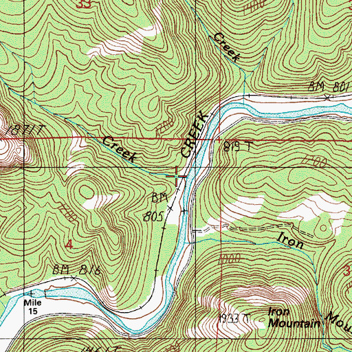 Topographic Map of Smith Creek, OR