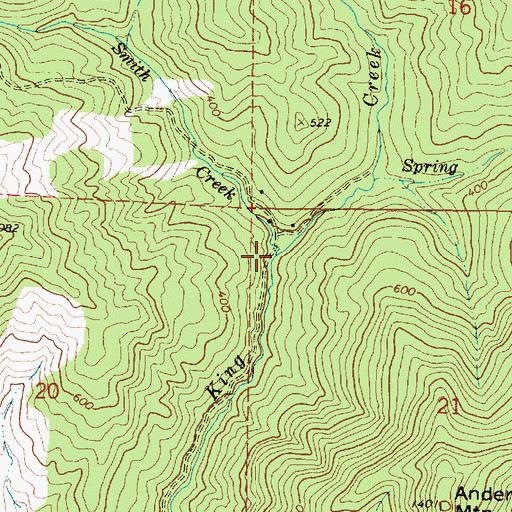 Topographic Map of Smith Creek, OR