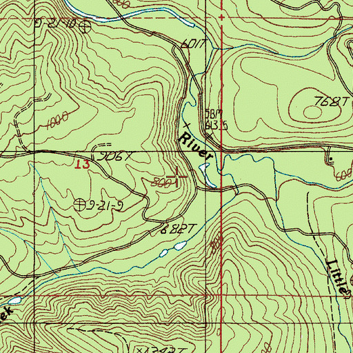 Topographic Map of Smith Creek, OR
