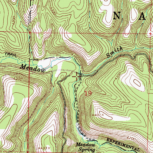 Topographic Map of Smith Creek, OR