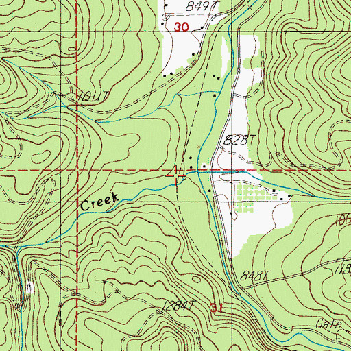 Topographic Map of Smith Creek, OR