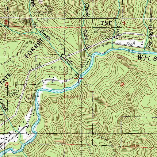 Topographic Map of Smith Creek, OR