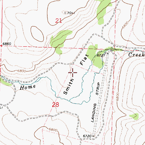 Topographic Map of Smith Flat, OR