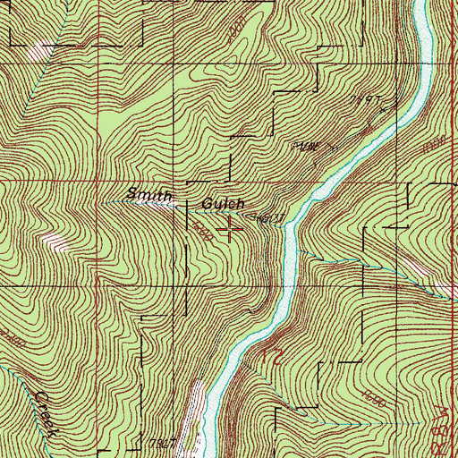 Topographic Map of Smith Gulch, OR