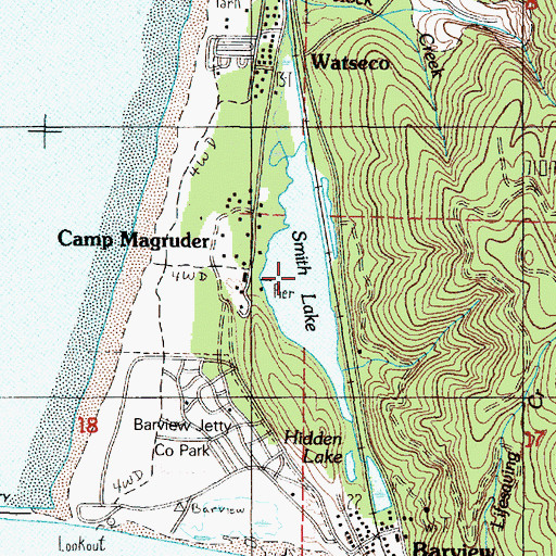 Topographic Map of Smith Lake, OR