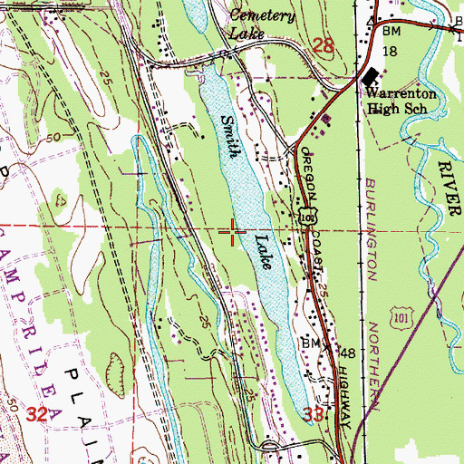 Topographic Map of Smith Lake, OR