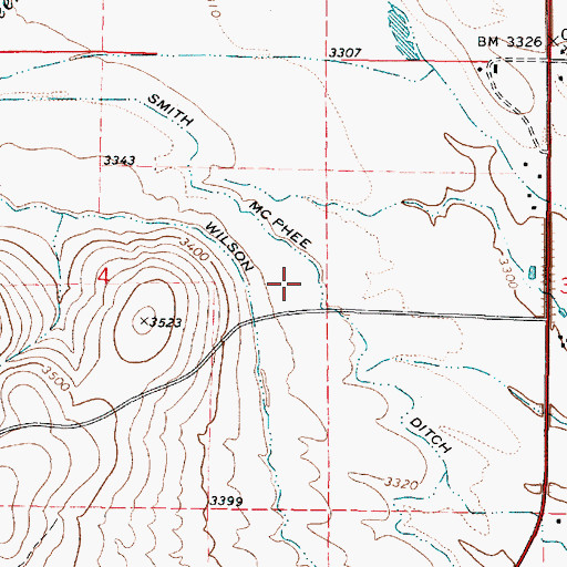 Topographic Map of Smith McPhee Ditch, OR