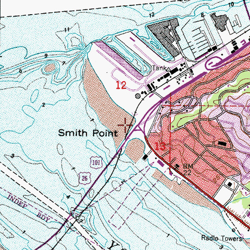 Topographic Map of Smith Point, OR