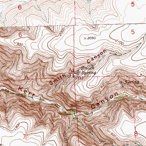 Topographic Map of Smith Spring, OR