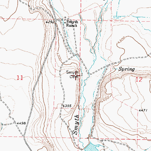 Topographic Map of Smyth Cemetery, OR