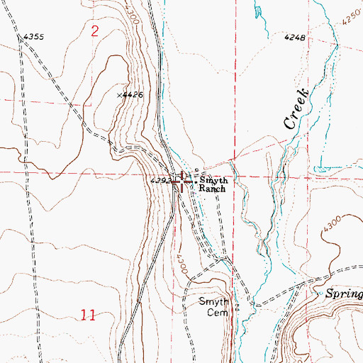 Topographic Map of Smyth Ranch, OR