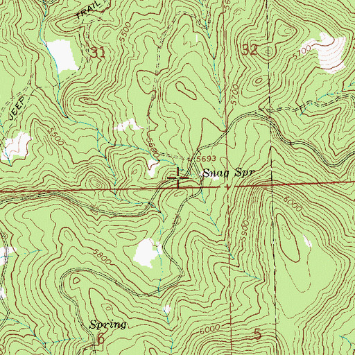 Topographic Map of Snag Spring, OR