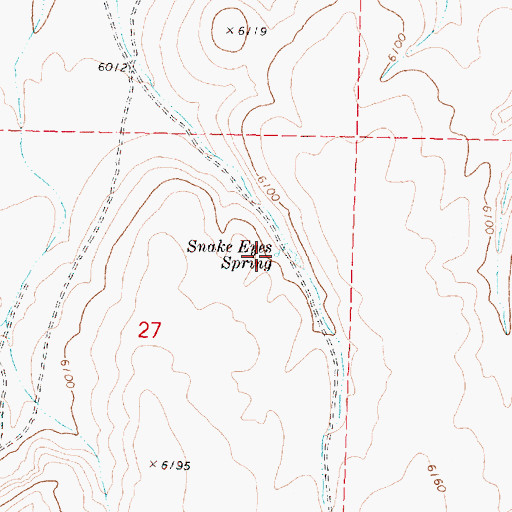 Topographic Map of Snake Eyes Spring, OR