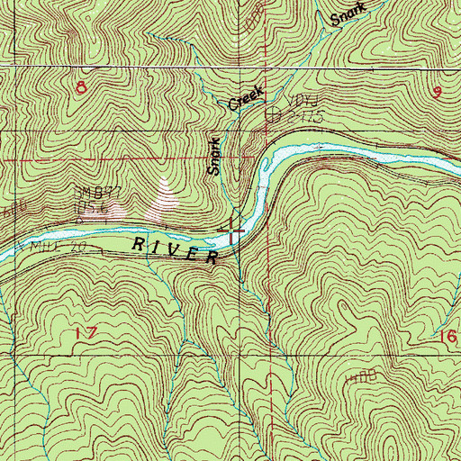 Topographic Map of Snark Creek, OR