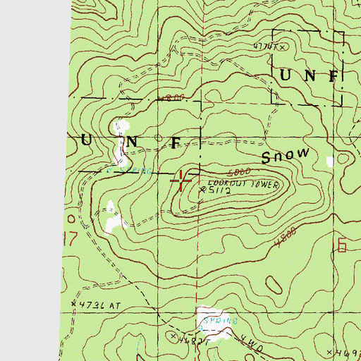Topographic Map of Snow Board Ridge, OR