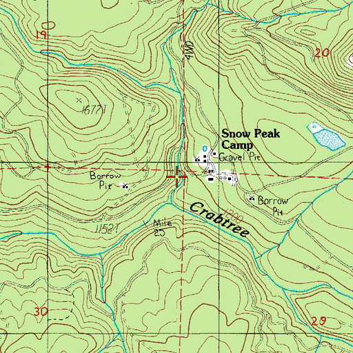 Topographic Map of Snow Peak Camp, OR