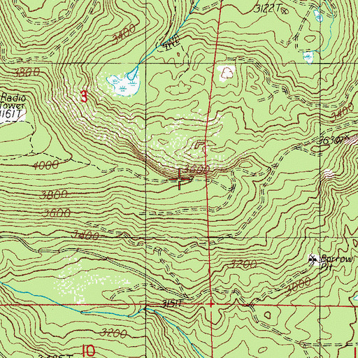 Topographic Map of Snow Peak Mill City Trail, OR
