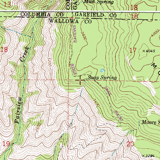 Topographic Map of Soap Spring, OR