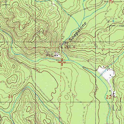Topographic Map of Soapstone Creek, OR