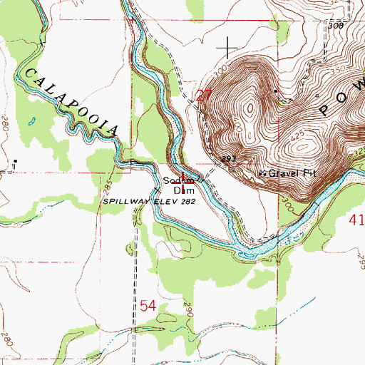 Topographic Map of Sodom Dam, OR