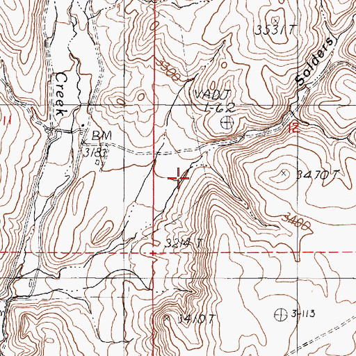 Topographic Map of Solders Canyon, OR