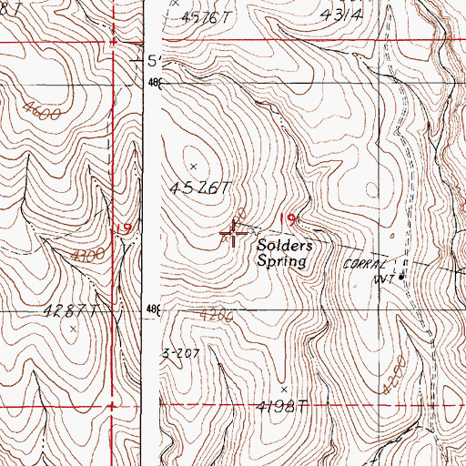 Topographic Map of Solders Spring, OR