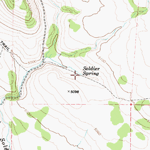 Topographic Map of Soldier Spring, OR