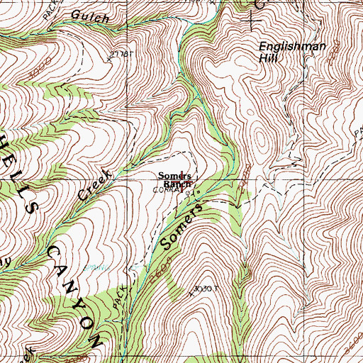Topographic Map of Somers Ranch, OR