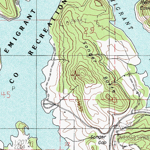 Topographic Map of Songer Butte, OR