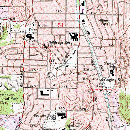 Topographic Map of Tugman City Park, OR