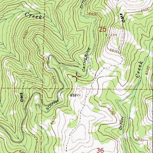 Topographic Map of South Catherine Ditch, OR