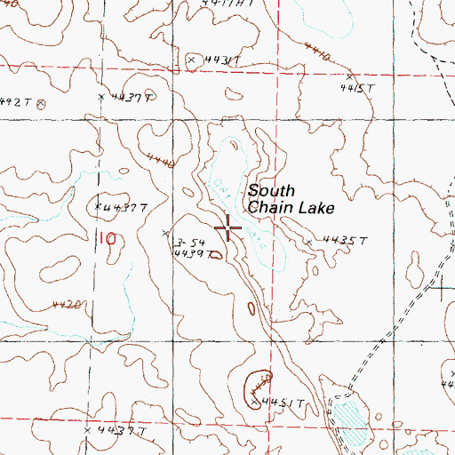 Topographic Map of South Chain Lake, OR