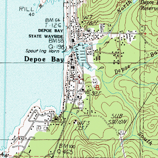 Topographic Map of South Depoe Bay Creek, OR