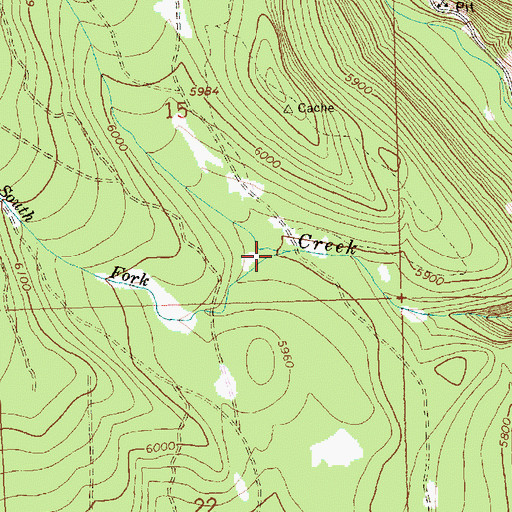 Topographic Map of South Fork Beaver Creek, OR