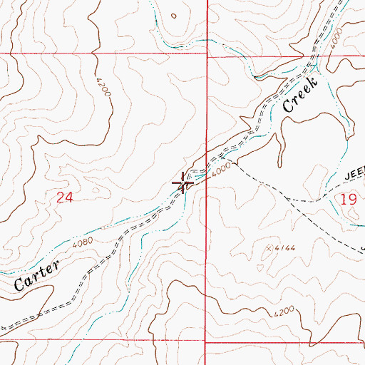 Topographic Map of South Fork Carter Creek, OR