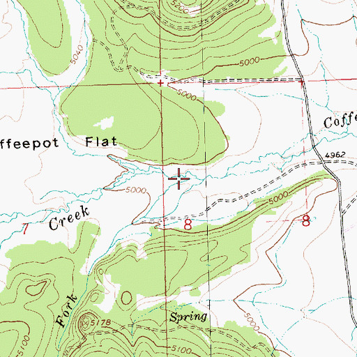 Topographic Map of South Fork Coffeepot Creek, OR
