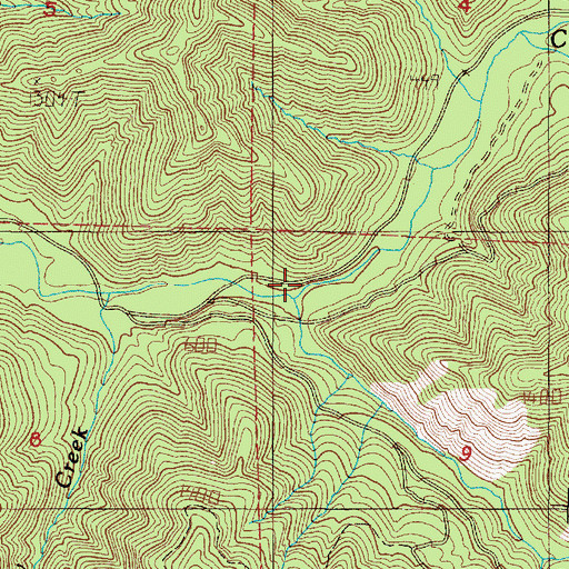 Topographic Map of South Fork Cook Creek, OR