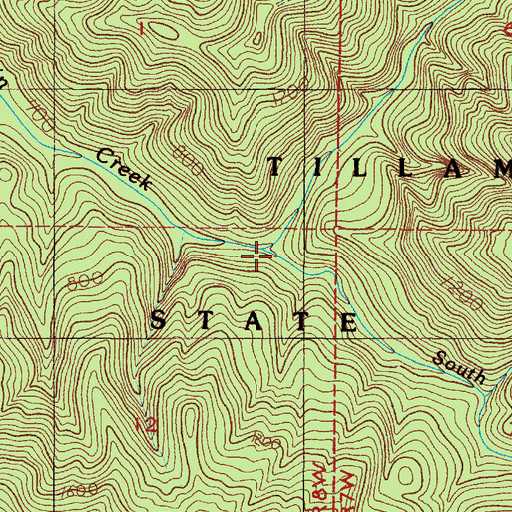 Topographic Map of South Fork Cronin Creek, OR