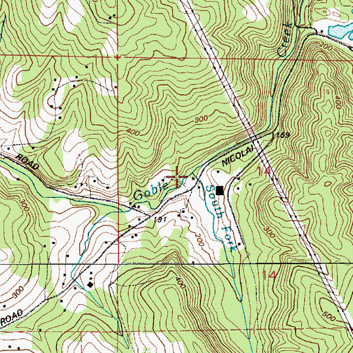 Topographic Map of South Fork Goble Creek, OR