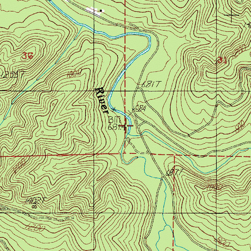 Topographic Map of South Fork Guard Station, OR
