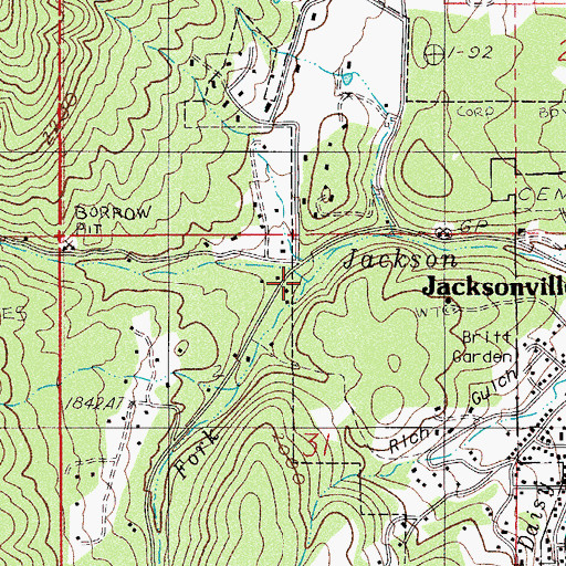 Topographic Map of South Fork Jackson Creek, OR