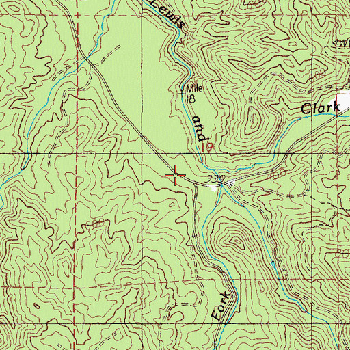 Topographic Map of South Fork Lewis and Clark River, OR