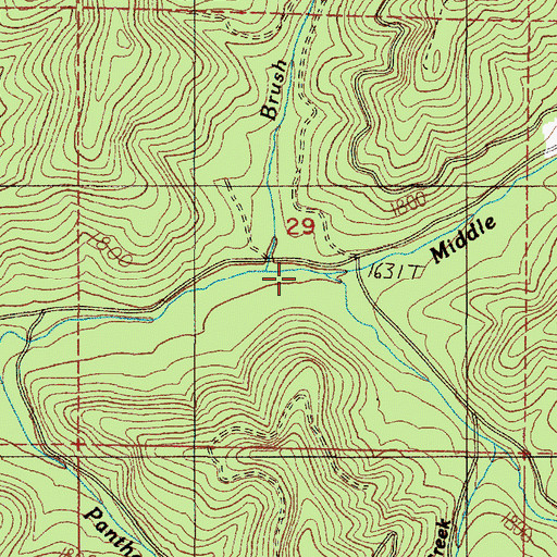 Topographic Map of South Fork Middle Creek, OR